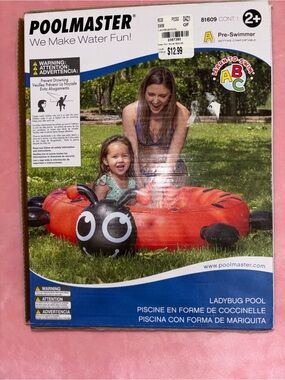 Kids Ladybug Pre-Swimmer Pool - Red NEW IN SEALED BOX